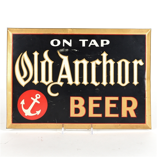 Old Anchor Beer On Tap 1930s Tin-Over-Cardboard Sign SALES SAMPLE