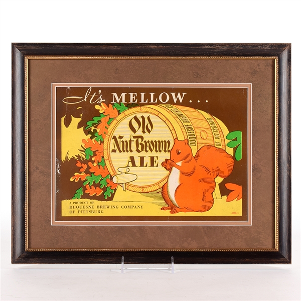 Old Nut Brown Ale 1930s Cardboard Sign