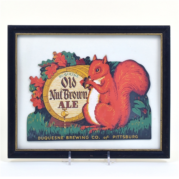 Old Nut Brown Ale 1940s Die Cut Cardboard Sign