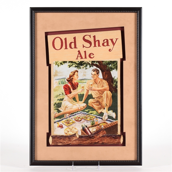 Old Shay Ale 1930s Die Cut Artist Cardboard Concept Mockup Sign PICNIC THEME