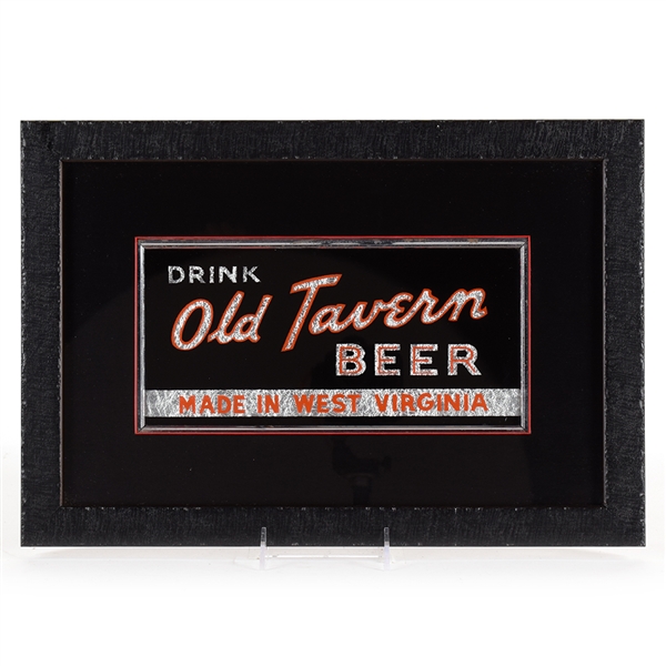 Old Tavern Beer 1930s Reverse-Painted Glass Sign RARE