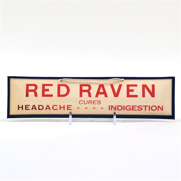 Red Raven 1920s Celluloid-Over-Cardboard Sign