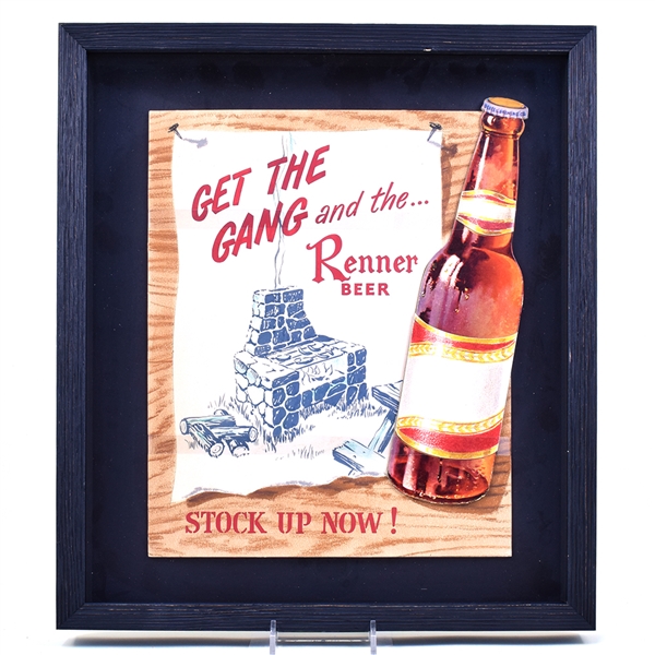 Renner Beer 1940s Artist Mockup for Die Cut Sign