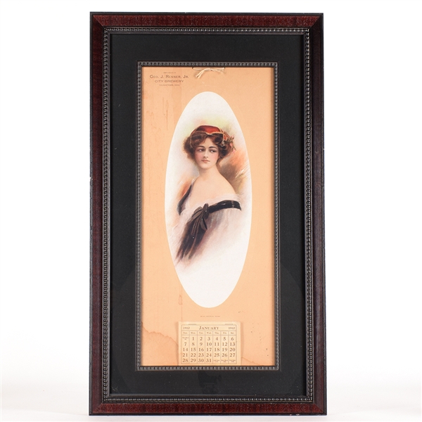 Renner City Brewery Pre-Pro 1912 Victorian Woman Calendar