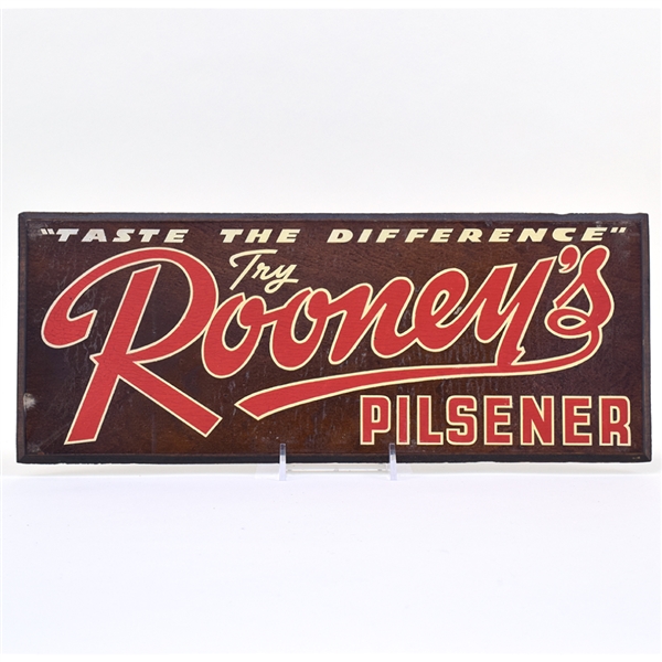 Rooneys Pilsener 1940s Wood Sign