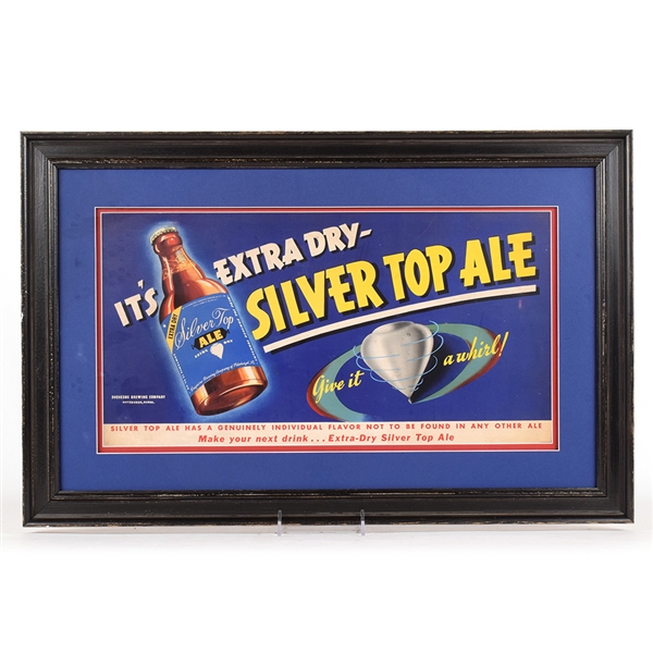 Silver Top Ale 1930s Paper or Cardboard Sign GIVE IT A WHIRL