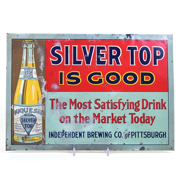 Silver Top Prohibition Era Tin-Over-Cardboard Sign