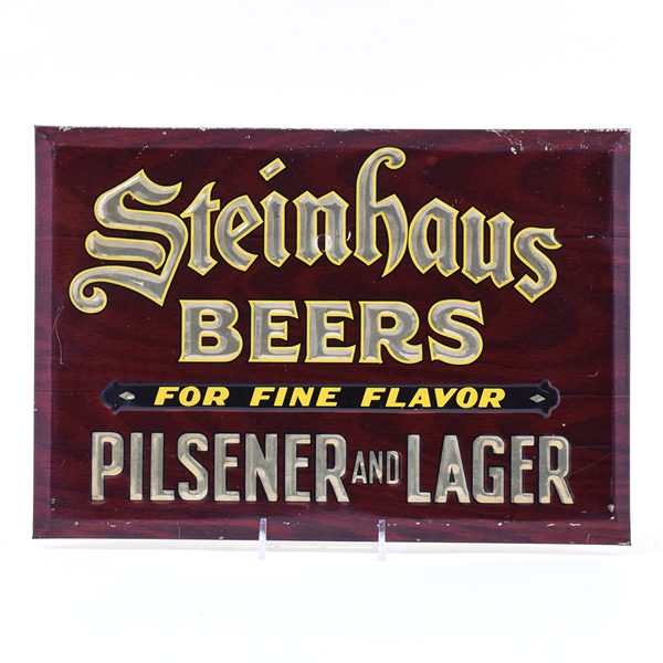 Steinhaus Beers 1930s Tin-Over-Cardboard Sign