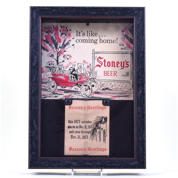 Stoneys Beer 1975 Cardboard Calendar Sign