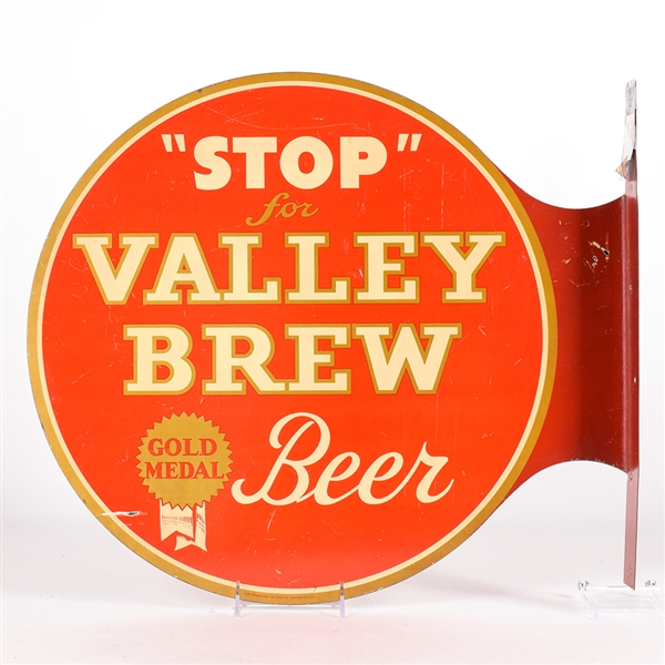 Valley Brew Beer 1930s Steel Flange Sign