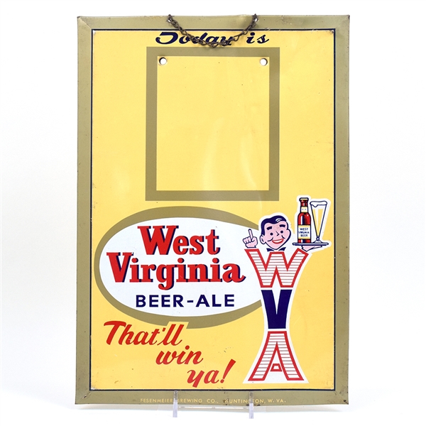 West Virginia Beer-Ale 1950s Calendar Sign