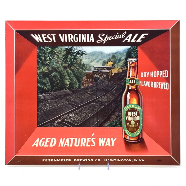 West Virginia Special Ale 1940s Tin-Over-Cardboard Sign