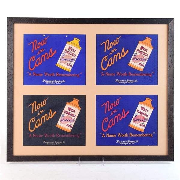 West Virginia Special Beer 1940s Day-Glo Signs Design Approval Proofs SET OF 4