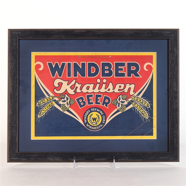 Windber Krausen Beer 1930s Cardboard Sign