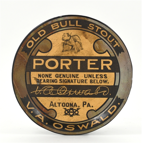 Old Bull Stout-Porter Pre-Prohibition Tip Tray V A OSWALD