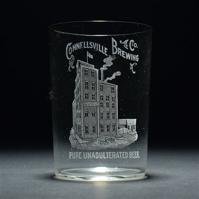 Connellsville Brewing Pre-Proh Factory Scene Etched Glass TOP GRADE RARE