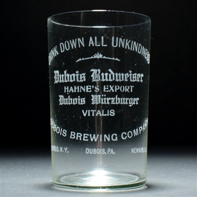 Du Bois Budweiser Hahnes Wurtzburger Pre-Pro Etched Glass SCARCE