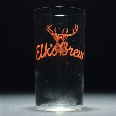 Elks Brew 1930s Enameled Drinking Glass KITTANNING PA EXCELLENT