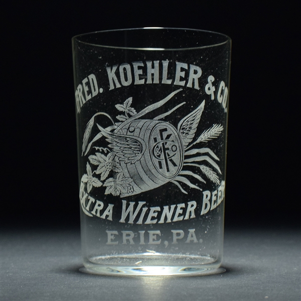 Fred Koehler and Co Pre-Pro Etched Glass ERIE EXCELLENT