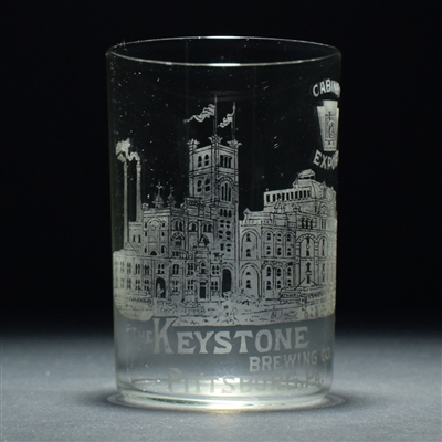 Keystone Brewing Co Pre-Prohibition Factory Scene Etched Glass