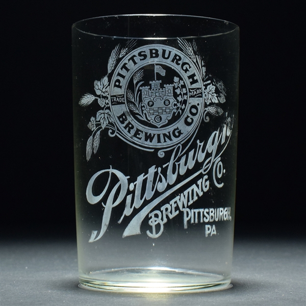 Pittsburgh Brewing Pre-Prohibition Etched Glass SCARCE