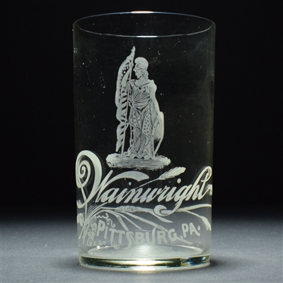 Wainwright Brewing Pre-Prohibition Etched Glass SCARCE