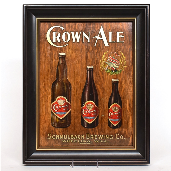 Crown Ale Pre-Prohibition Wood Sign SCHMULBACH BREWING RARE OUTSTANDING