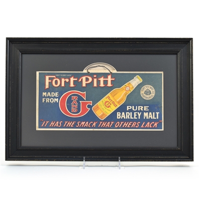 Fort Pitt Grand Barley Malt Prohibition Era Cardboard Sign RARE