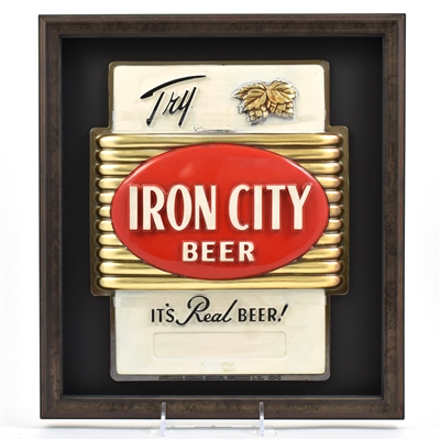 Iron City Beer 1950s Molded Plastic Sign SCARCE