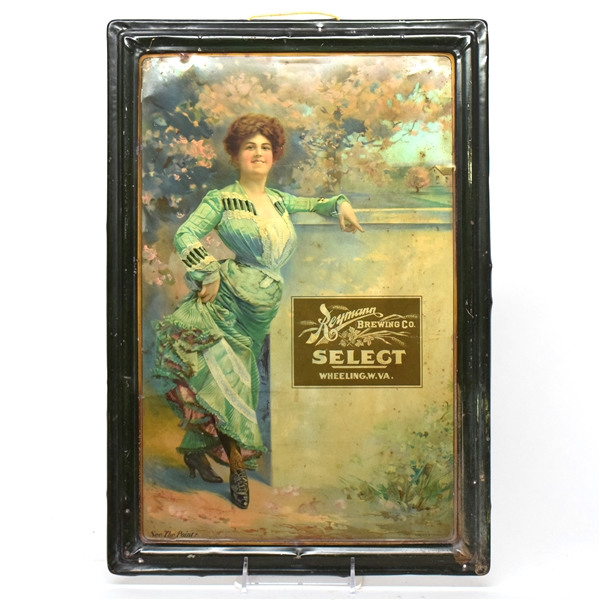 Reymann Select Pre-Prohibition Self-Framed Tin Sign WHEELING WV