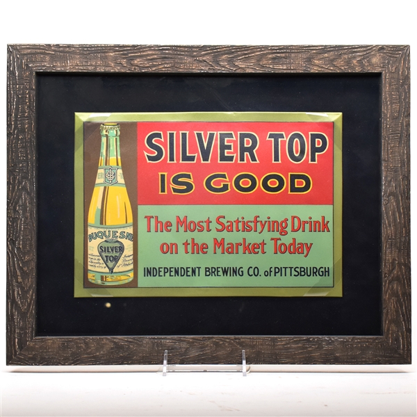 Silver Top Prohibition Era Tin-Over-Cardboard Sign RARE OUTSTANDING