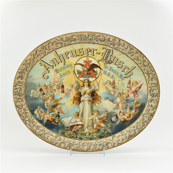 Anheuser-Busch Pre-Prohibition Serving Tray CHERUBS LARGE FORMAT