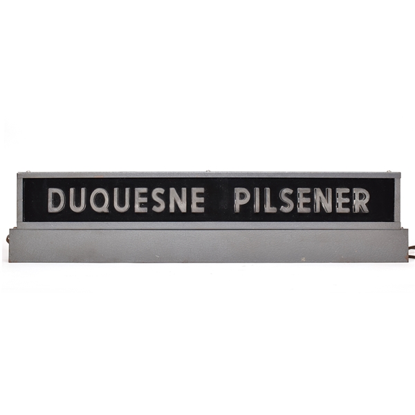 Duquesne Pilsener 1930s Reverse-Painted Glass Illuminated Sign TRENLITE