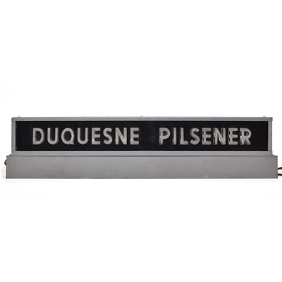 Duquesne Pilsener 1930s Reverse-Painted Glass Illuminated Sign TRENLITE