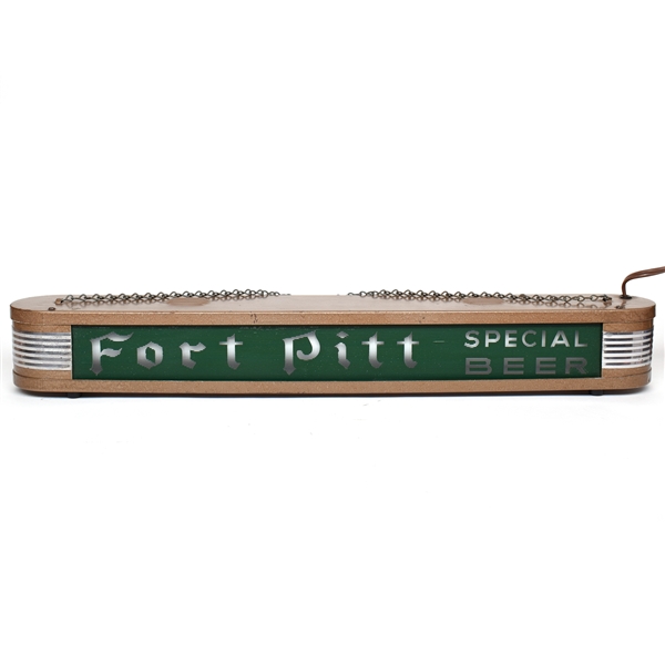 Fort Pitt Special Beer 1930s Reverse-Painted Glass Illuminated Sign