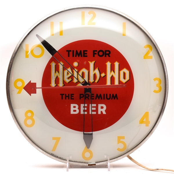 Heigh-Ho Beer 1940s Telechron Illuminated Clock HOMESTEAD RARE