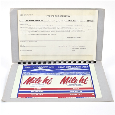 Mile Hi Beer Unrolled Sheet American Can Design Approval Document 93-40