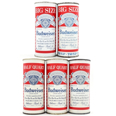 Budweiser Beer 16 Ounce Cans Lot of 5 SHARP