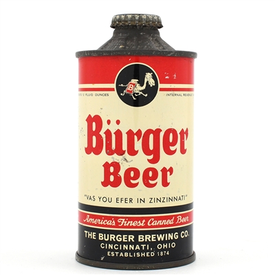 Burger Beer Flat Bottom Cone Top TOUGH CLEAN 155-22