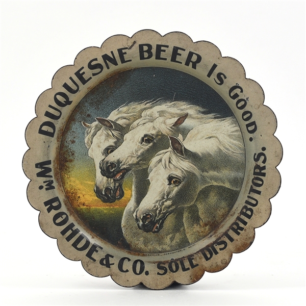 Duquesne Beer Wm Rhode Dist Pre-Prohibition Tip Tray HORSES SCARCE