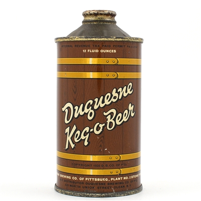 Duquesne Keg-o-Beer Cone Top CLEAN 159-24