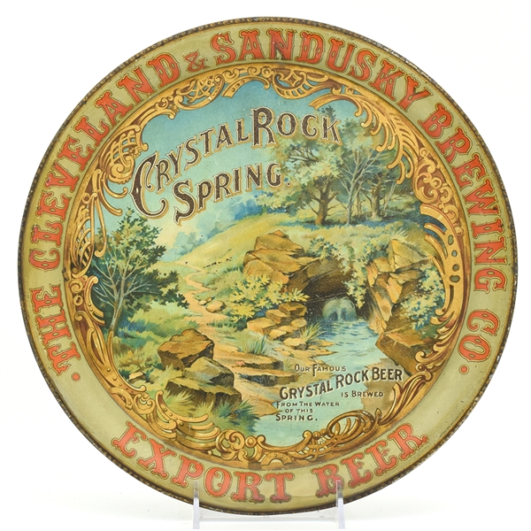 Crystal Rock Beer Pre-Prohibition Serving Tray CLEVELAND-SANDUSKY BREWING