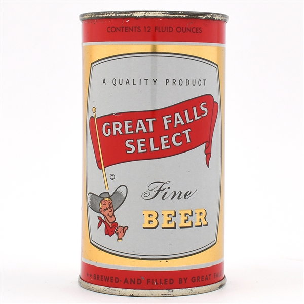 Great Falls Select Beer Flat Top NIEO 4 PERCENT 74-23 SWEET