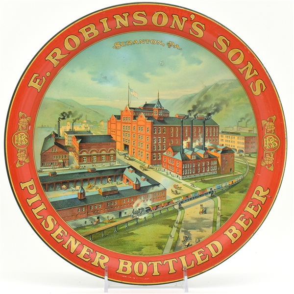 E Robinsons Sons Pre-Prohibition Factory Scene Serving Tray