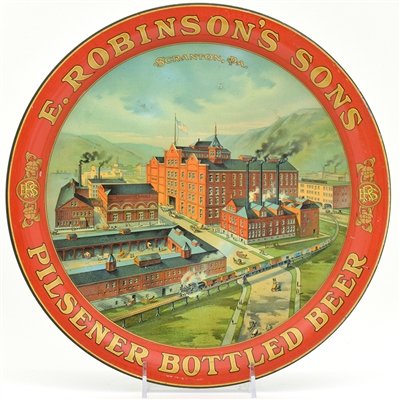 E Robinsons Sons Pre-Prohibition Factory Scene Serving Tray