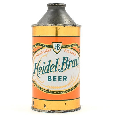 Heidel-Brau Beer Cone Top NMT 4 PERCENT NON-IRTP 168-25