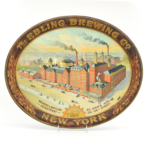 Ebling Brewing Pre-Prohibition Factory Scene Serving Tray RARE