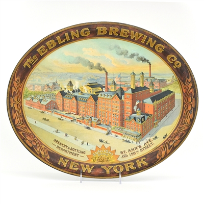 Ebling Brewing Pre-Prohibition Factory Scene Serving Tray RARE