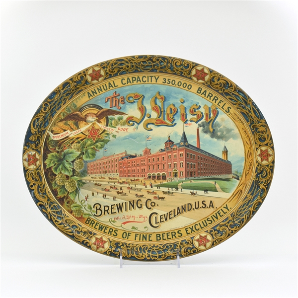 Leisy Brewing Pre-Prohibition Factory Scene Serving Tray CLEAN