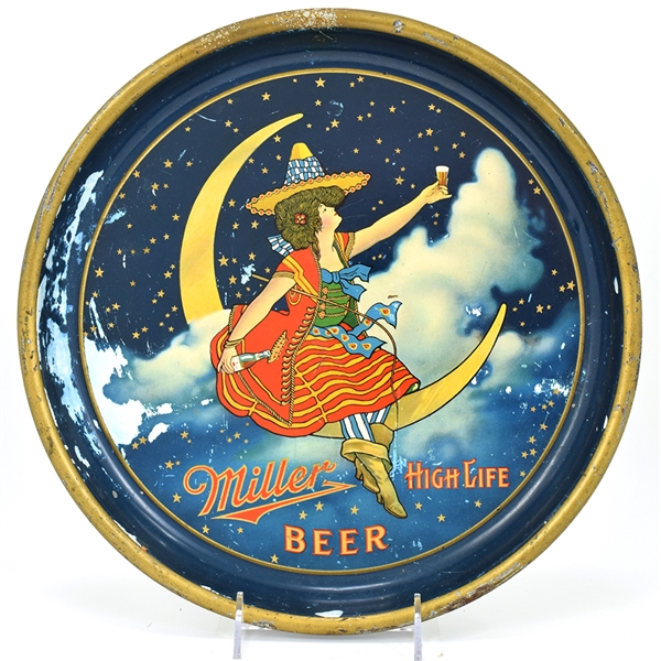 Miller High Life Beer Pre-Pro Serving Tray GIRL ON MOON